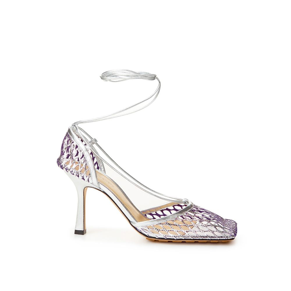 Bottega Veneta Elegant Silver Cotton Leather Sandals