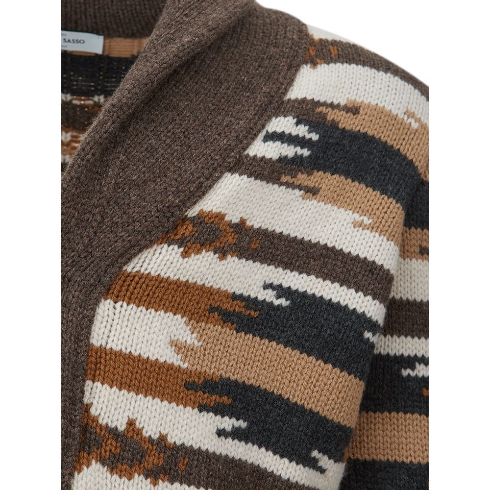 Gran Sasso Multicolor Wool Cardigan for the Modern Gentleman