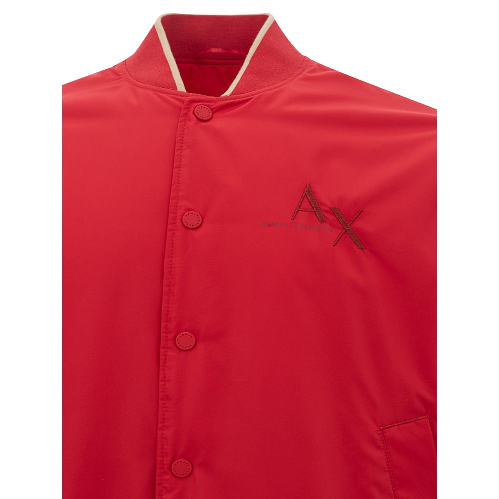 Armani Exchange Sleek Red Polyester Jacket