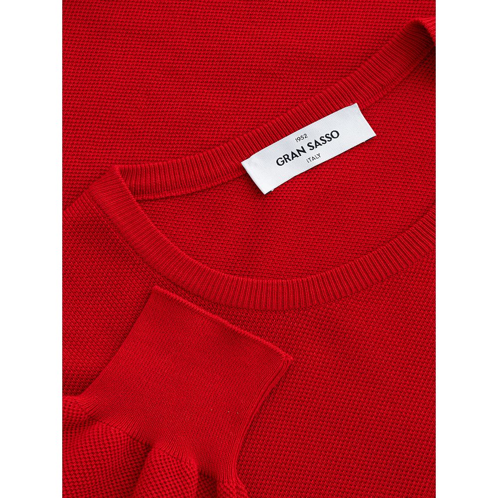 Gran Sasso Luxe Red Cotton Sweater