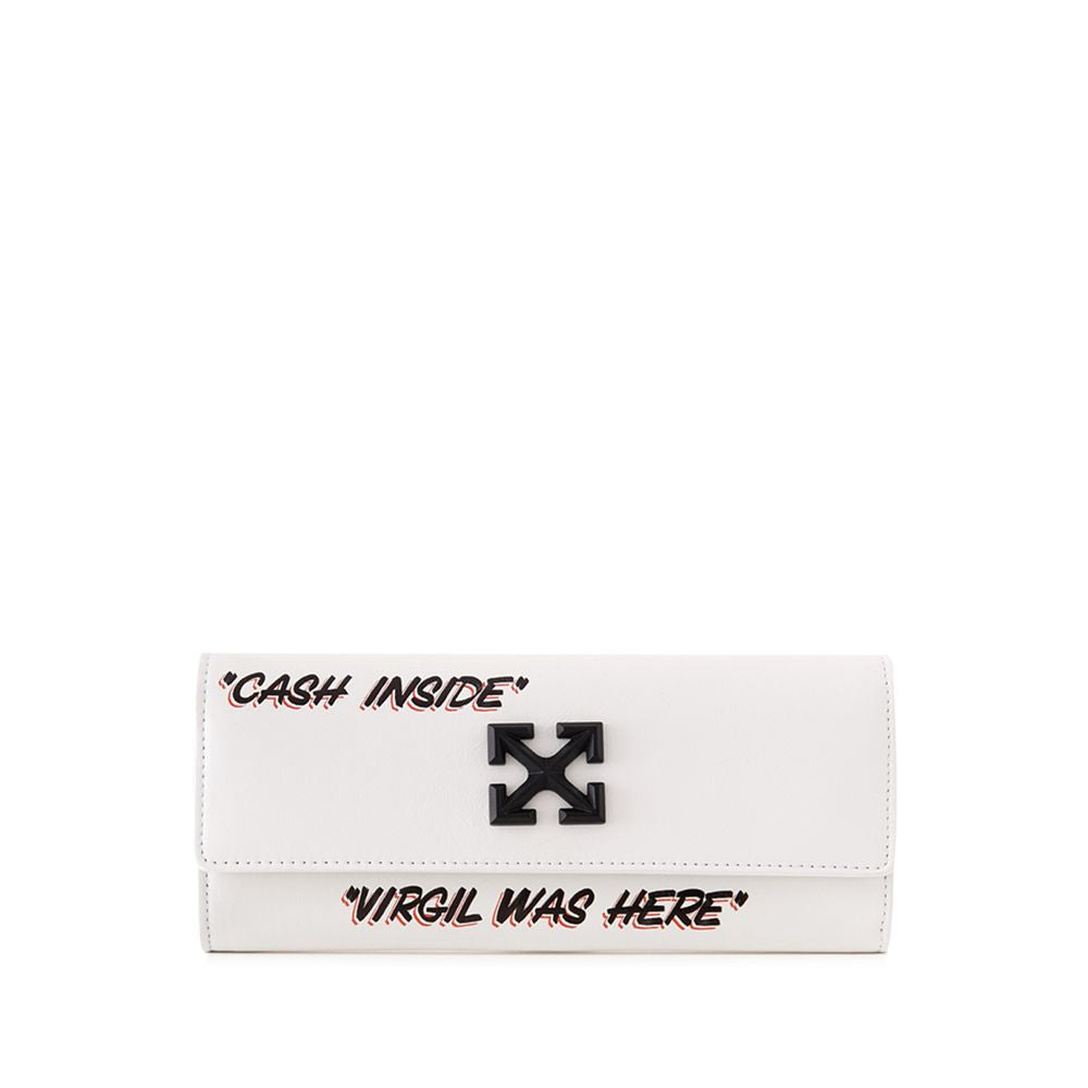 Off-White Pristine White Leather Wallet for Sophisticated Elegance