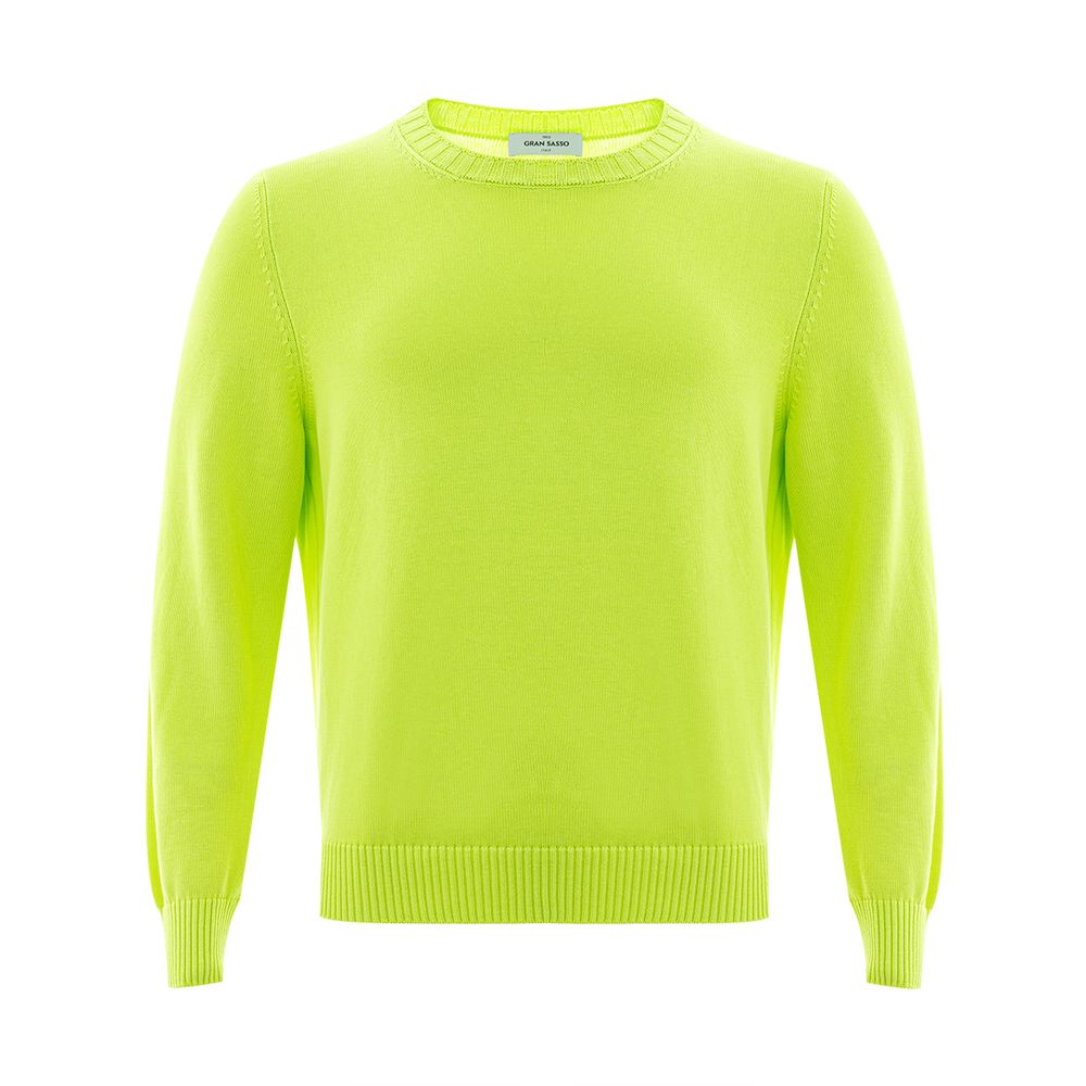 Gran Sasso Sumptuous Cotton Italian Sweater in Vibrant Yellow