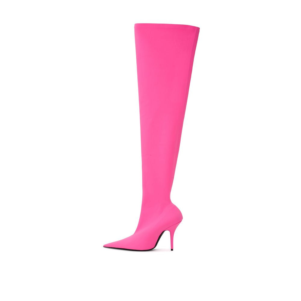 Balenciaga Elegant Pink Polyester Boots for Sophisticated Style