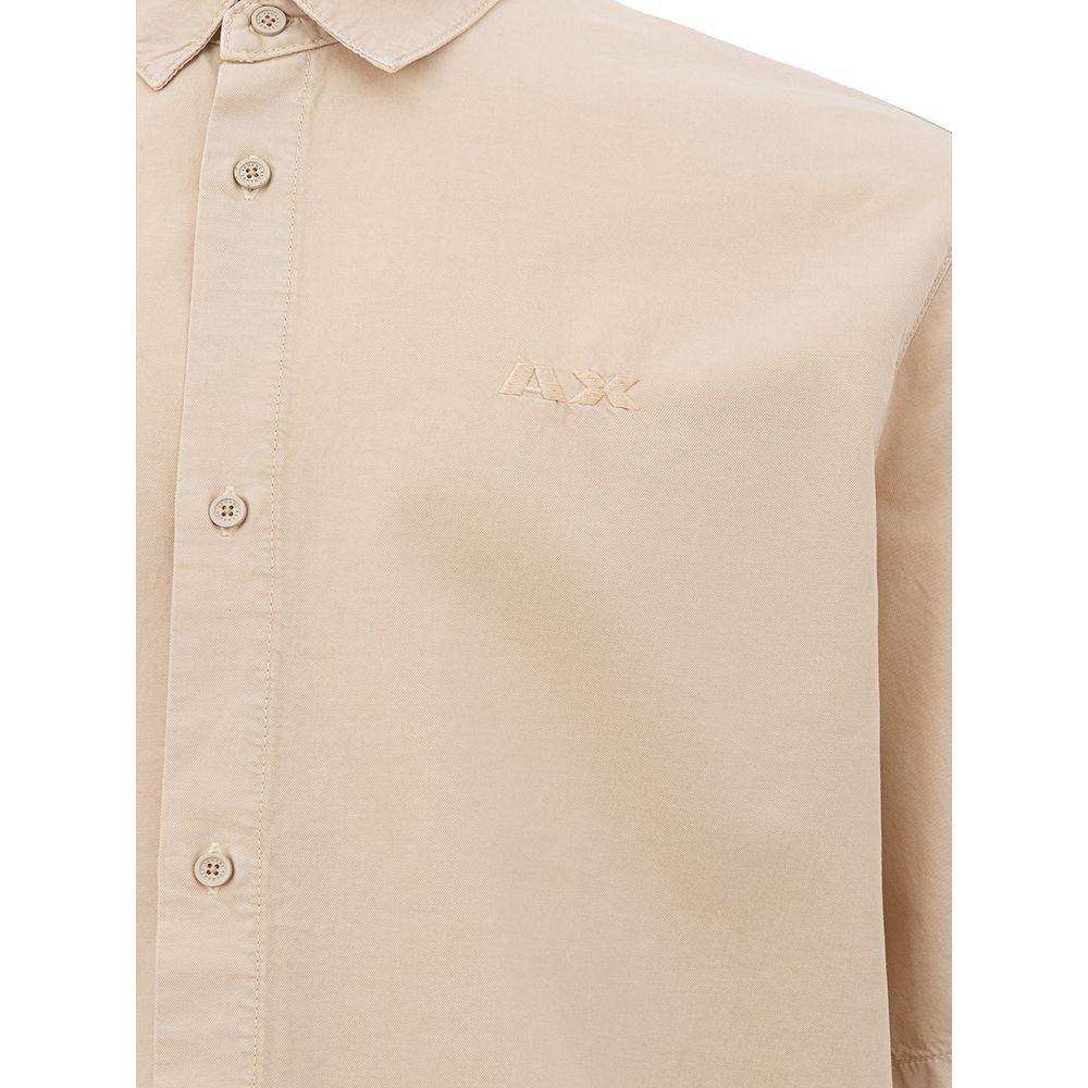 Armani Exchange Beige Lyocell Tailored Mens Shirt