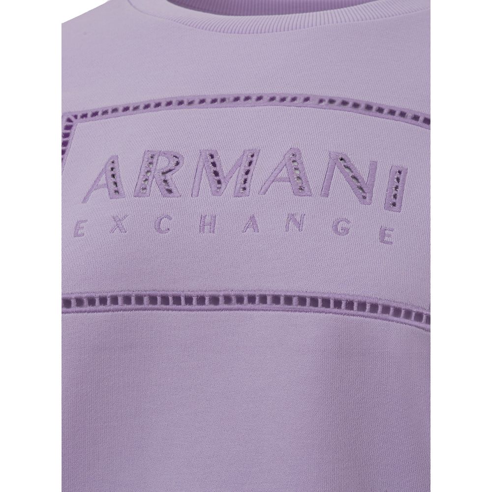 Armani Exchange Elegant Purple Cotton Knit Sweater