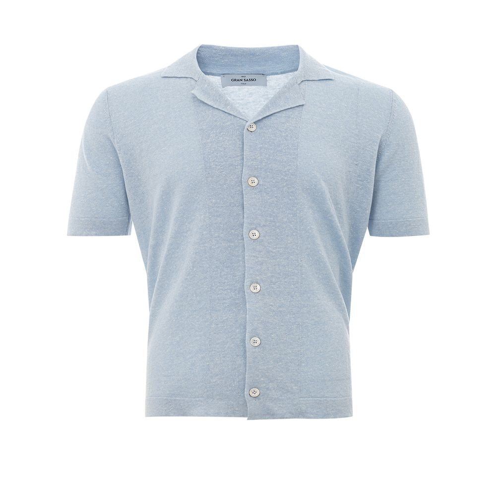 Gran Sasso Italian Elegance in Light Blue - Linen & Cotton Blend