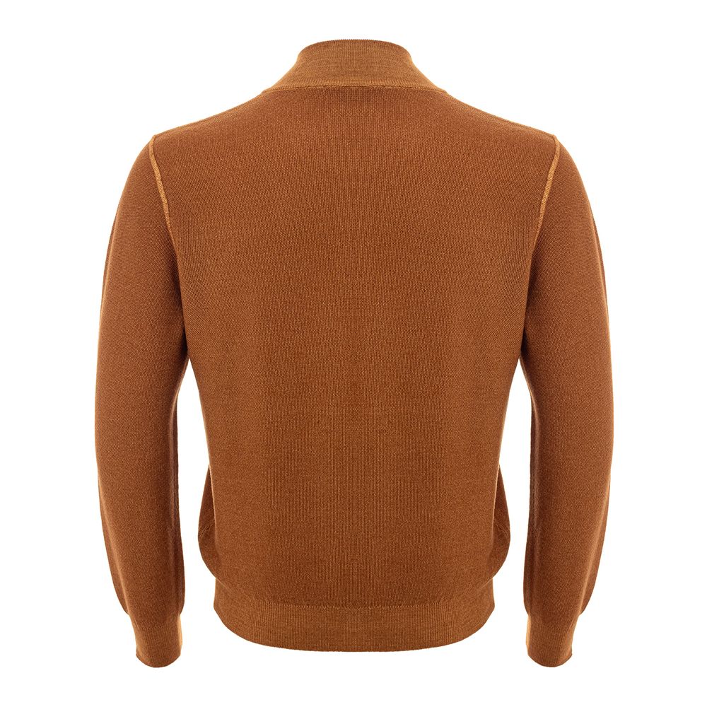 Gran Sasso Elegant Wool Orange Cardigan for Men