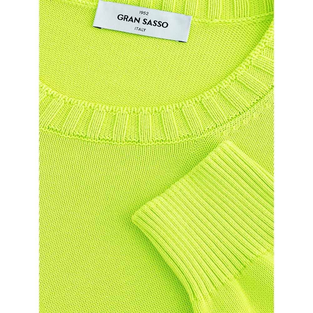 Gran Sasso Sumptuous Cotton Italian Sweater in Vibrant Yellow