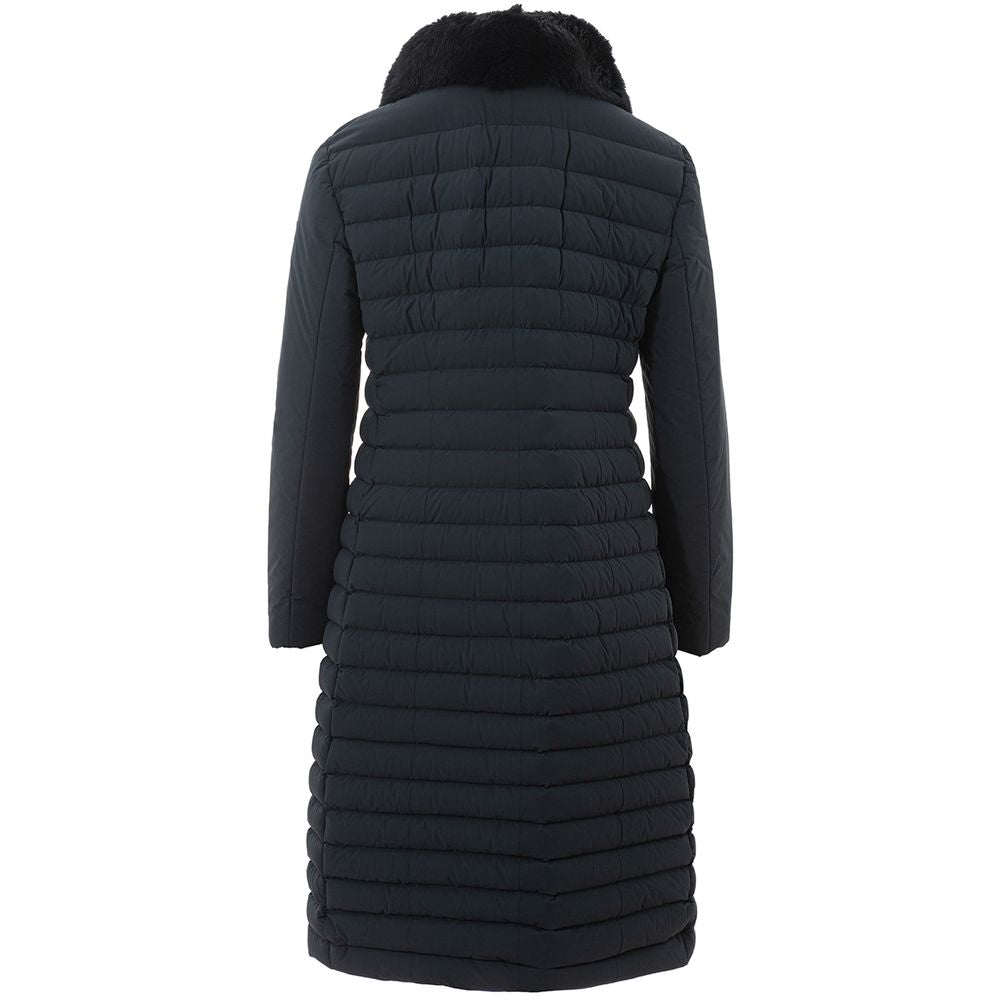 Peuterey Elegant Blue Polyamide Coat for Chic Women