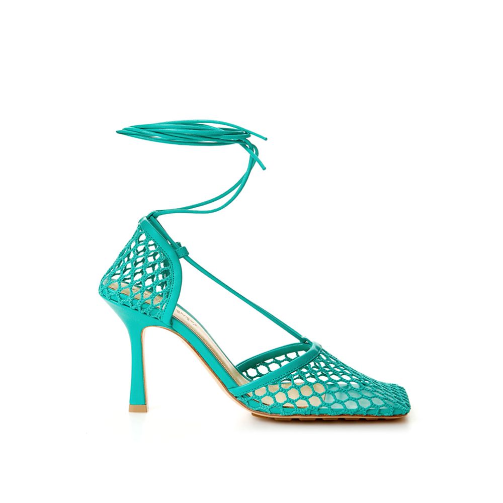 Bottega Veneta Enchanting Green Cotton Leather Sandals