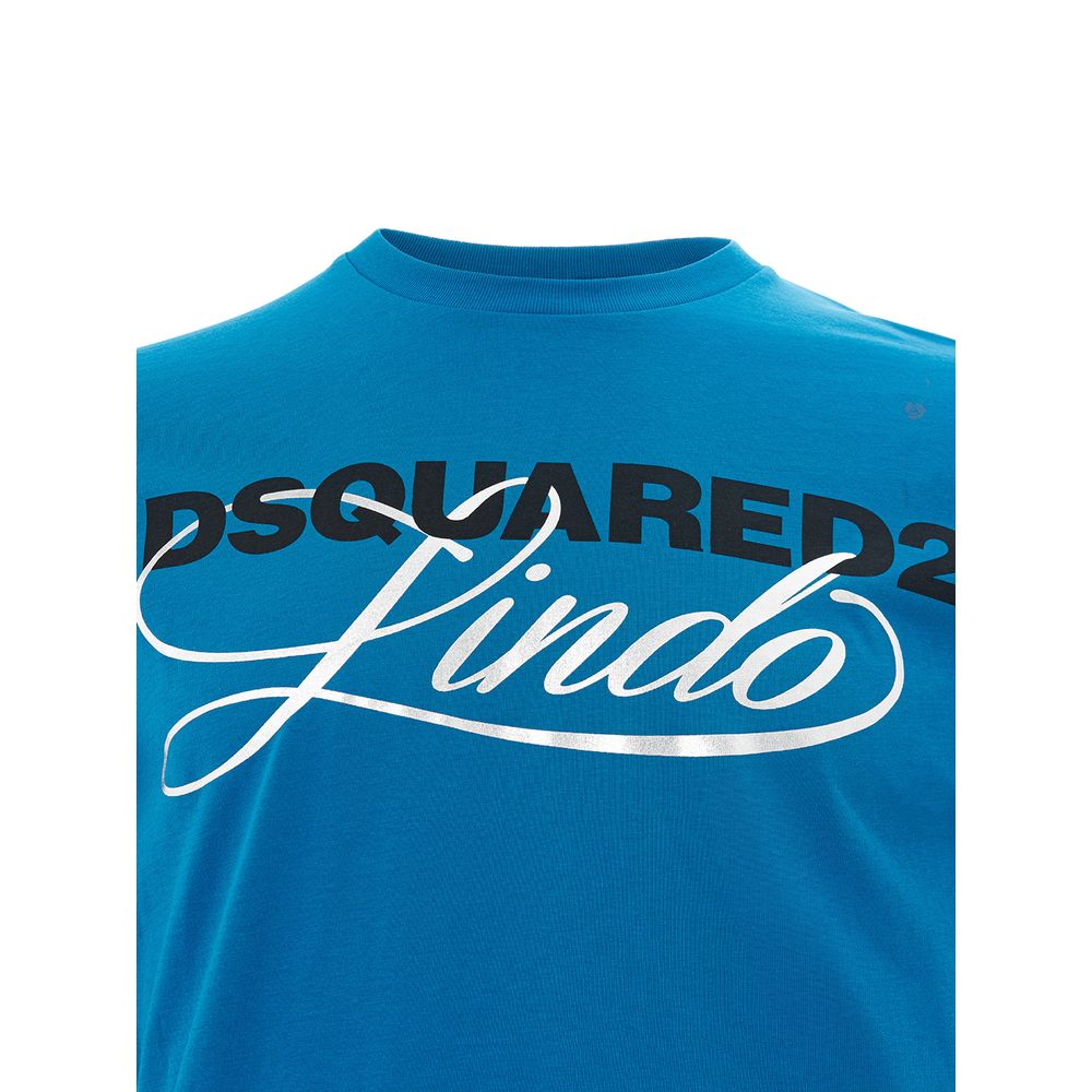 Dsquared² Elevated Blue Cotton Crew Neck Tee