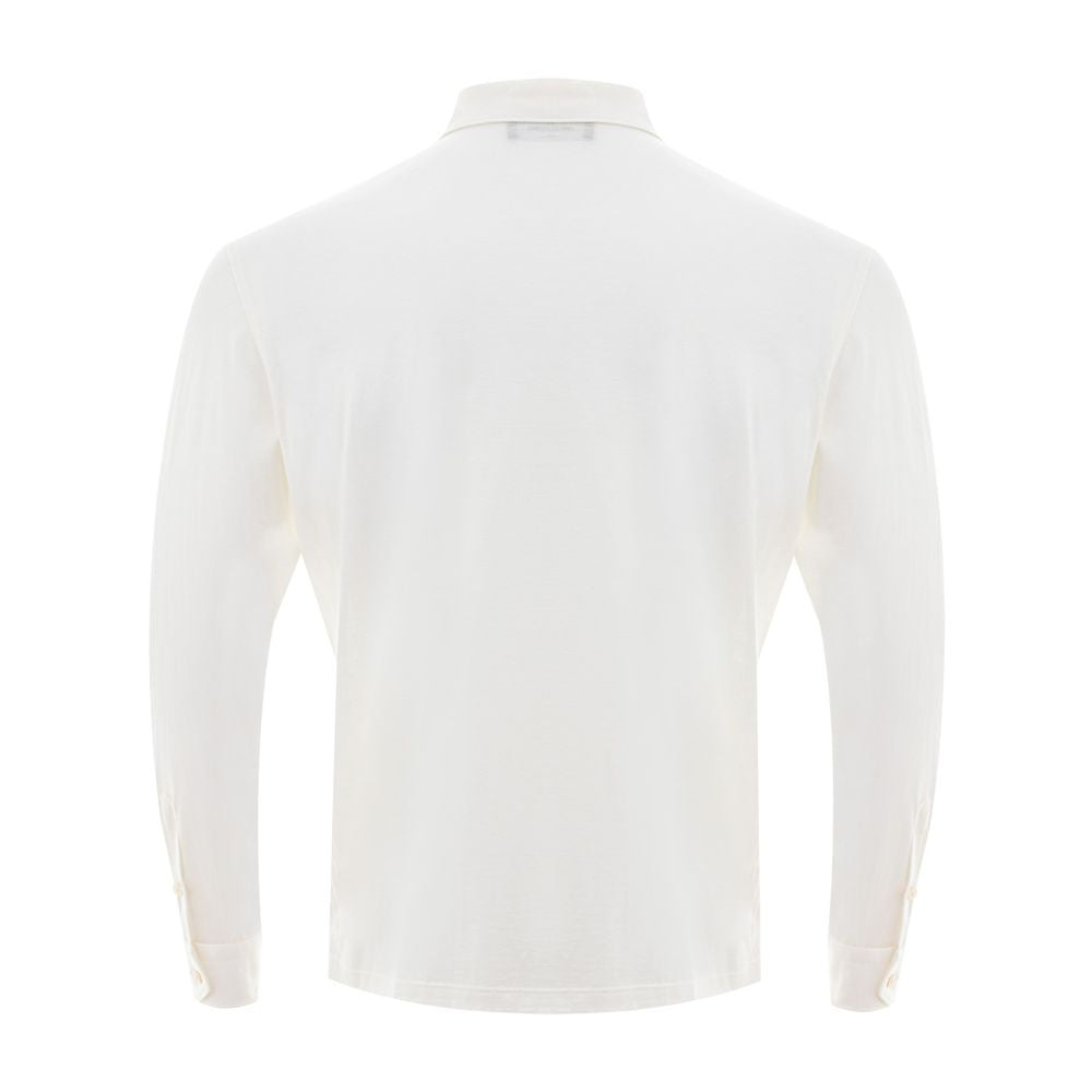 Gran Sasso Elegant White Silk-Cotton Blend Shirt