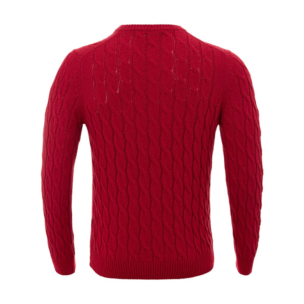 Gran Sasso Elegant Crimson Cotton Knit Sweater