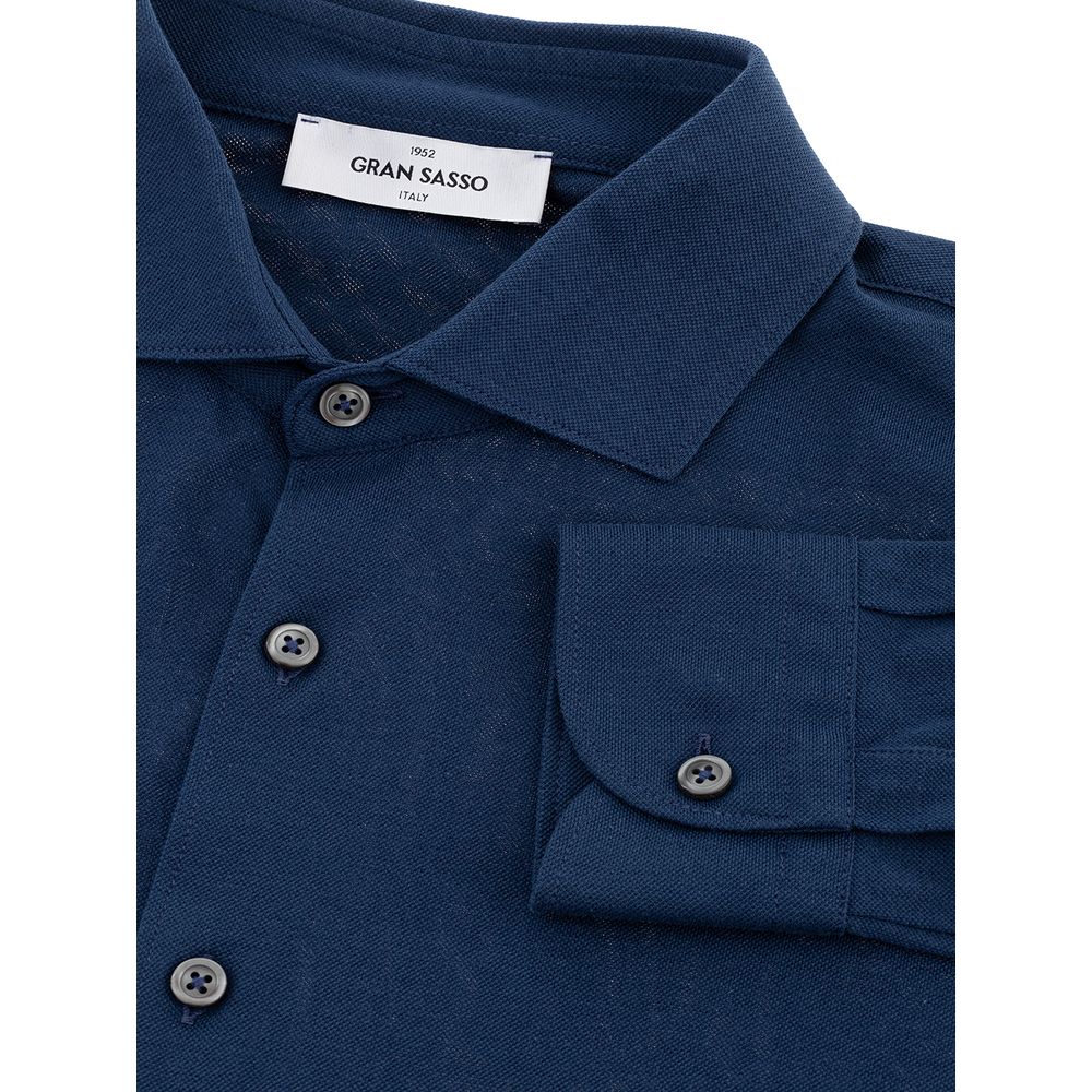 Gran Sasso Chic Blue Italian Cotton Shirt