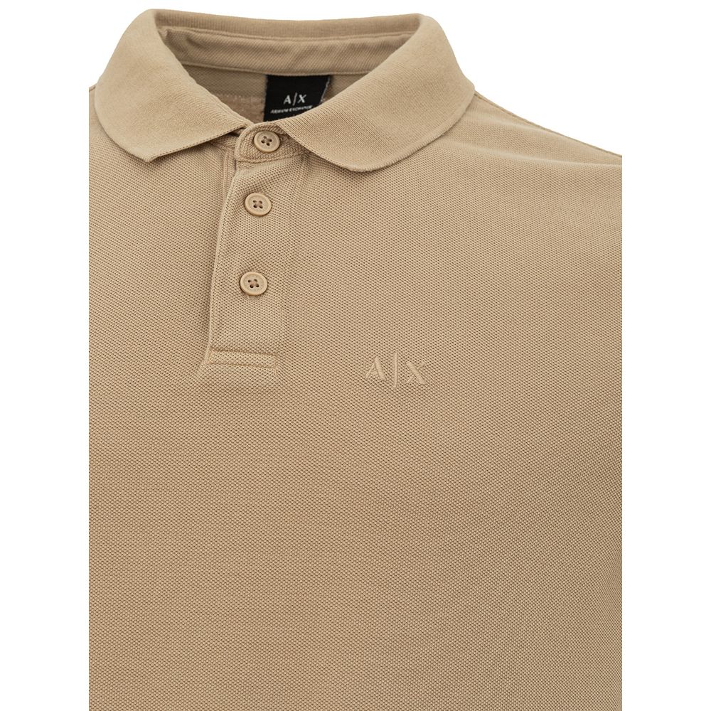 Armani Exchange Elegant Beige Cotton Polo for Men