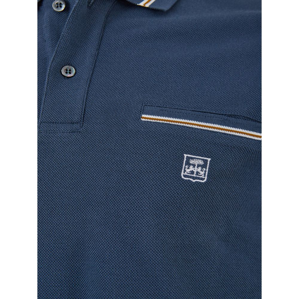 Corneliani Elegant Blue Cotton Polo Shirt for Men