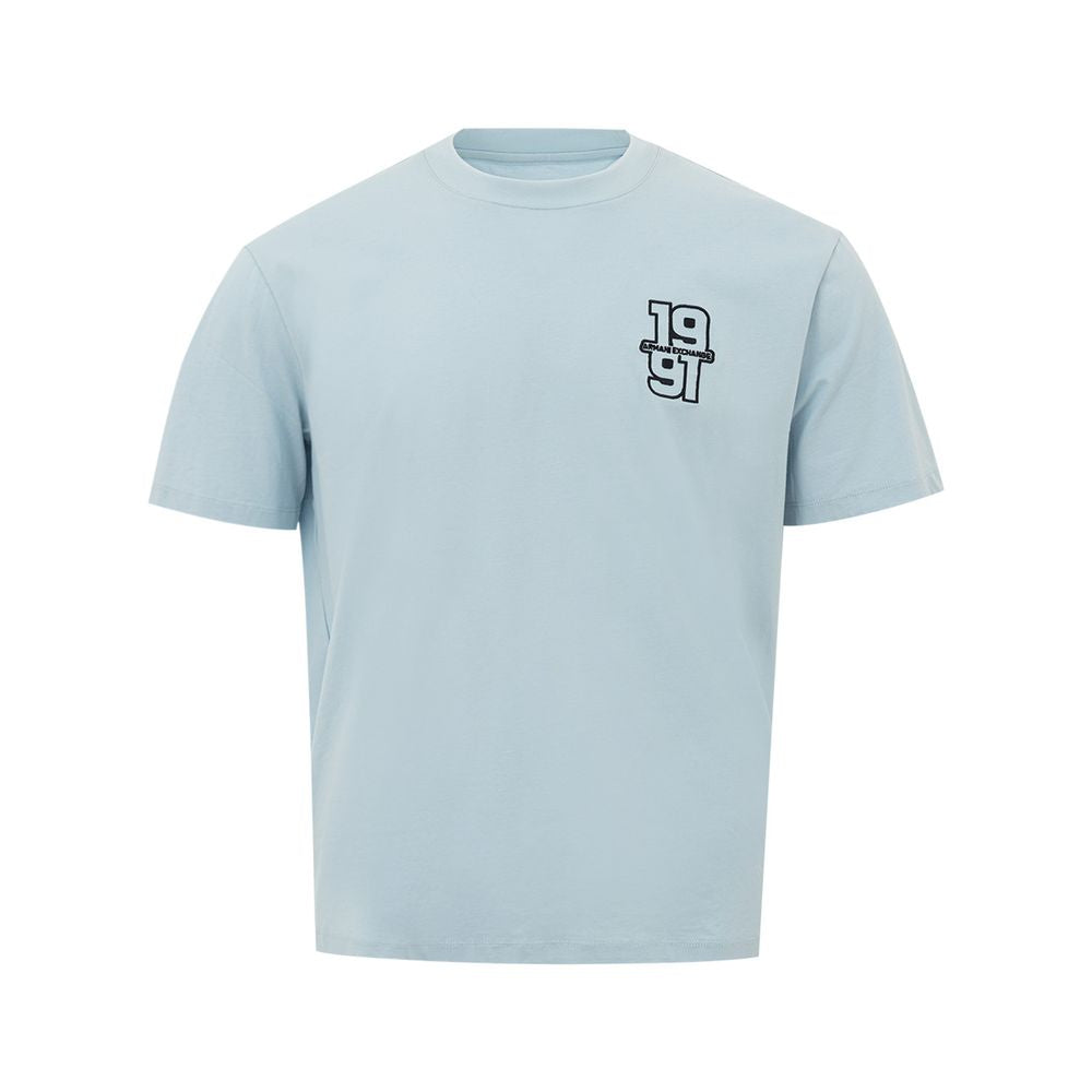 Armani Exchange Elegant Light Blue Cotton Tee