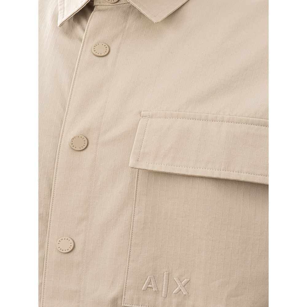 Armani Exchange Beige Cotton Classic Shirt