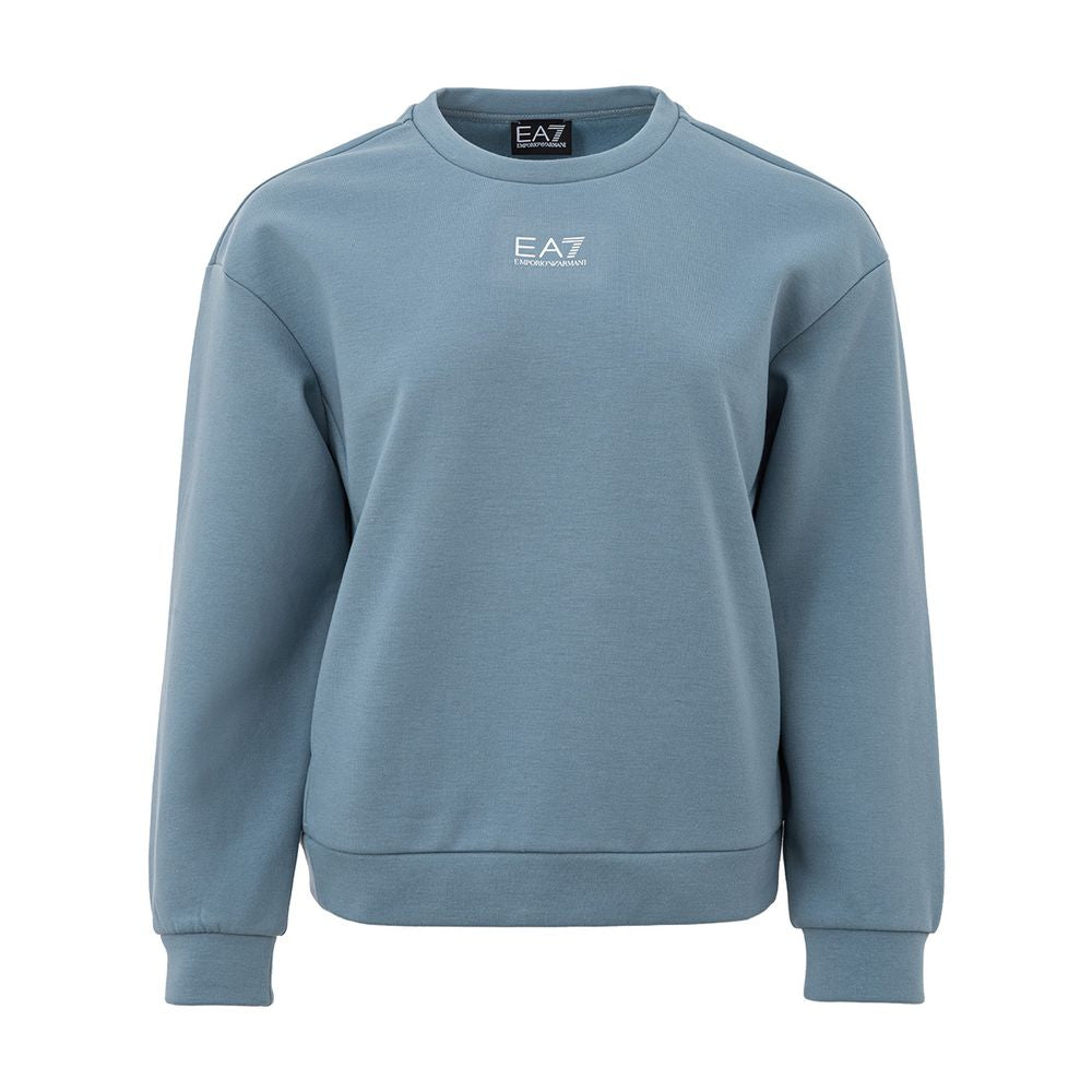 EA7 Emporio Armani Elegant Blue Sweater for Sophisticated Style