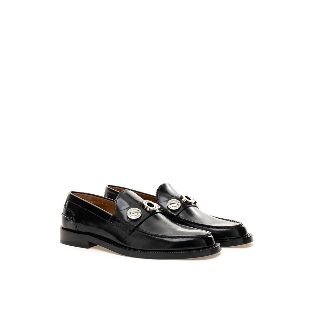 Burberry Black Leather Flat Shoe