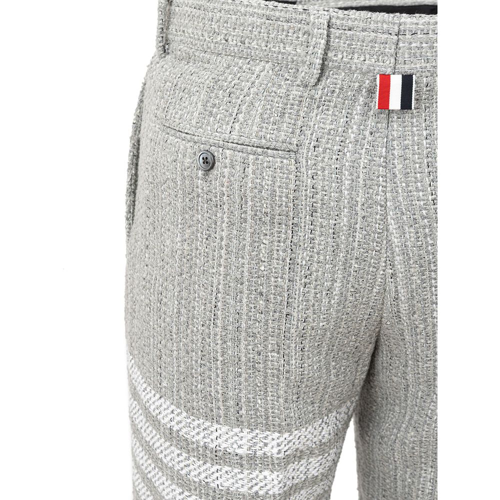 Thom Browne Elegant Gray Acrylic Trousers for Men