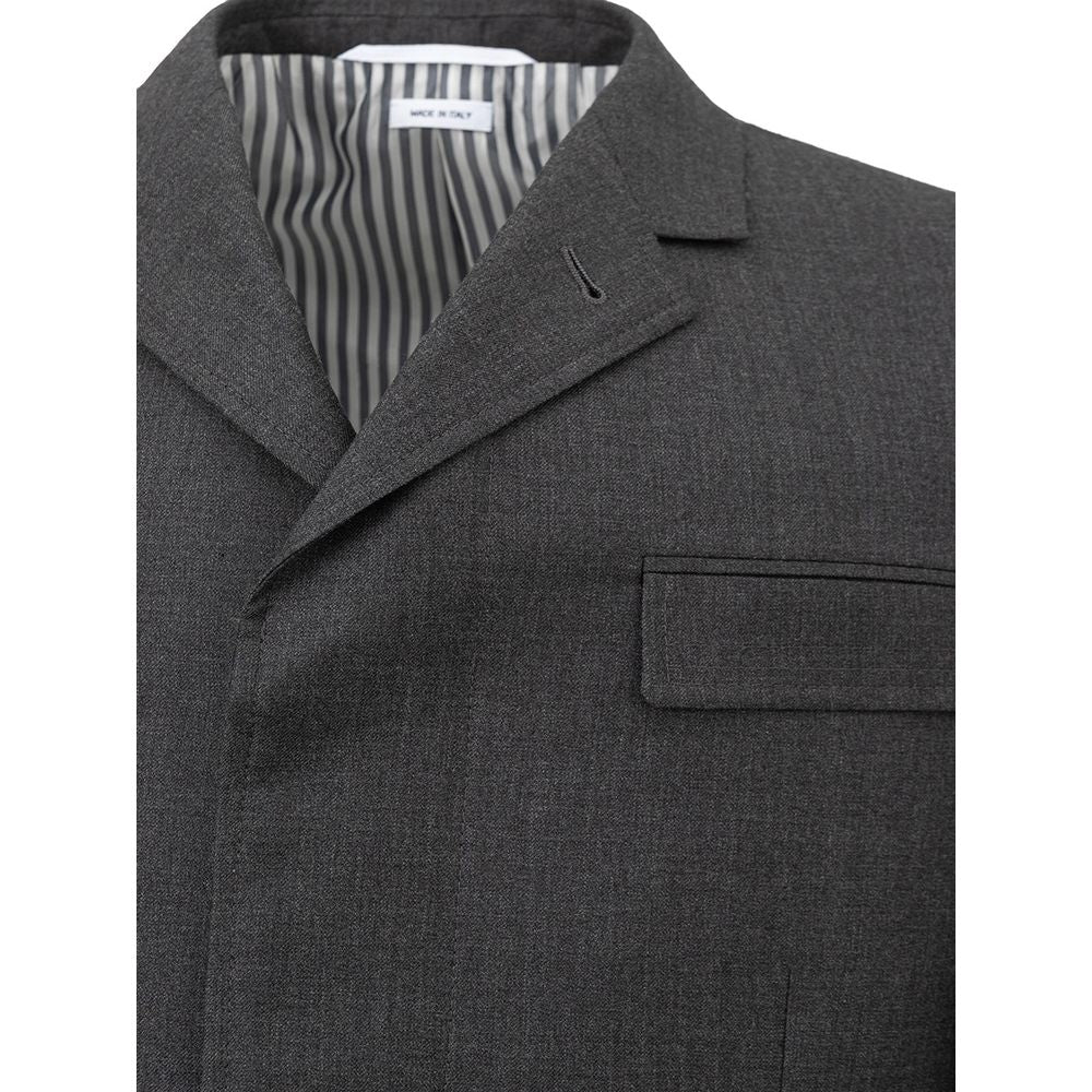 Thom Browne Elegant Gray Wool Jacket for Men