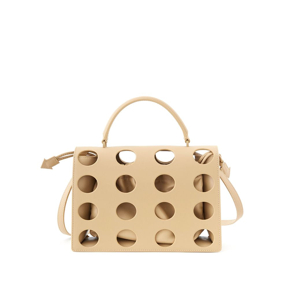 Off-White Beige Leather Handbag - Elegance Meets Function