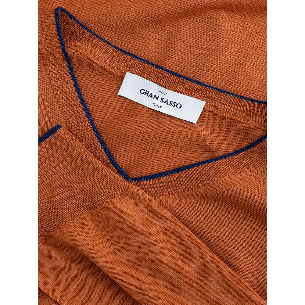 Gran Sasso Chic Woolen Orange Sweater for Sophisticated Style