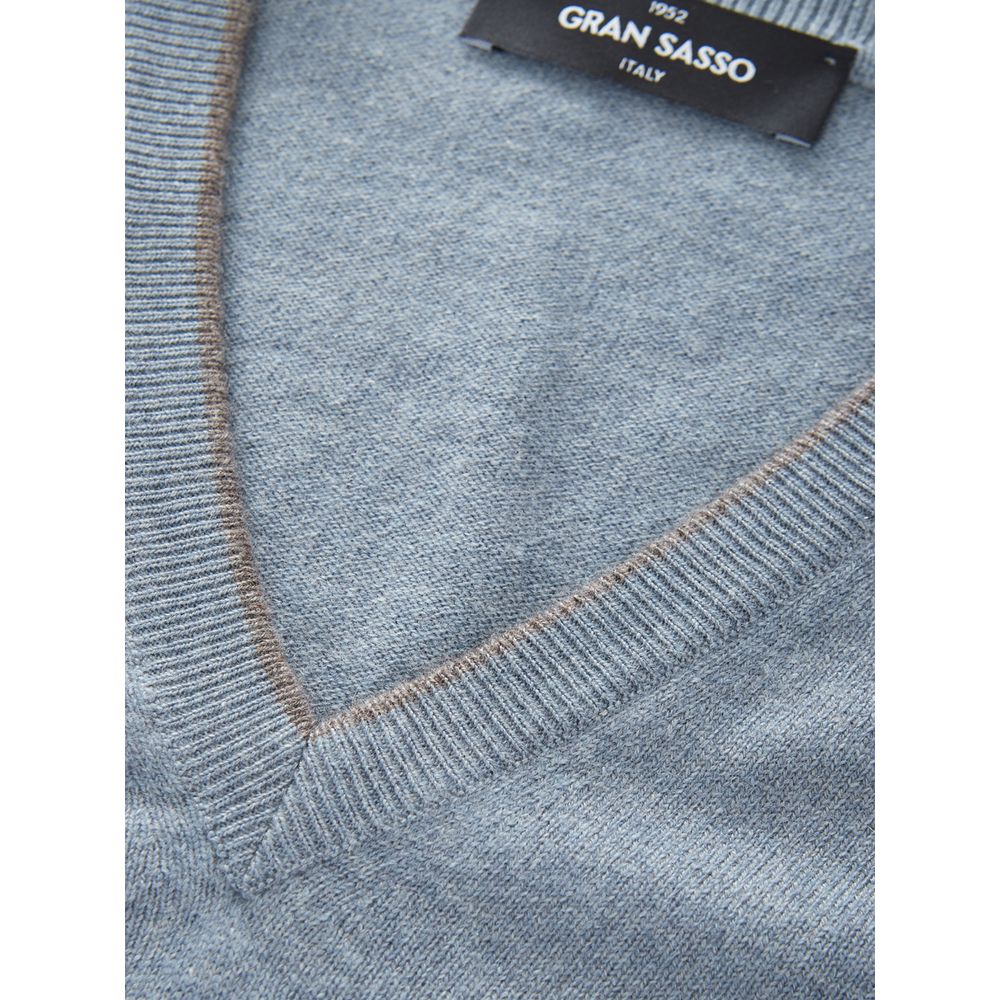 Gran Sasso Elegant Gray Cashmere Men's Sweater