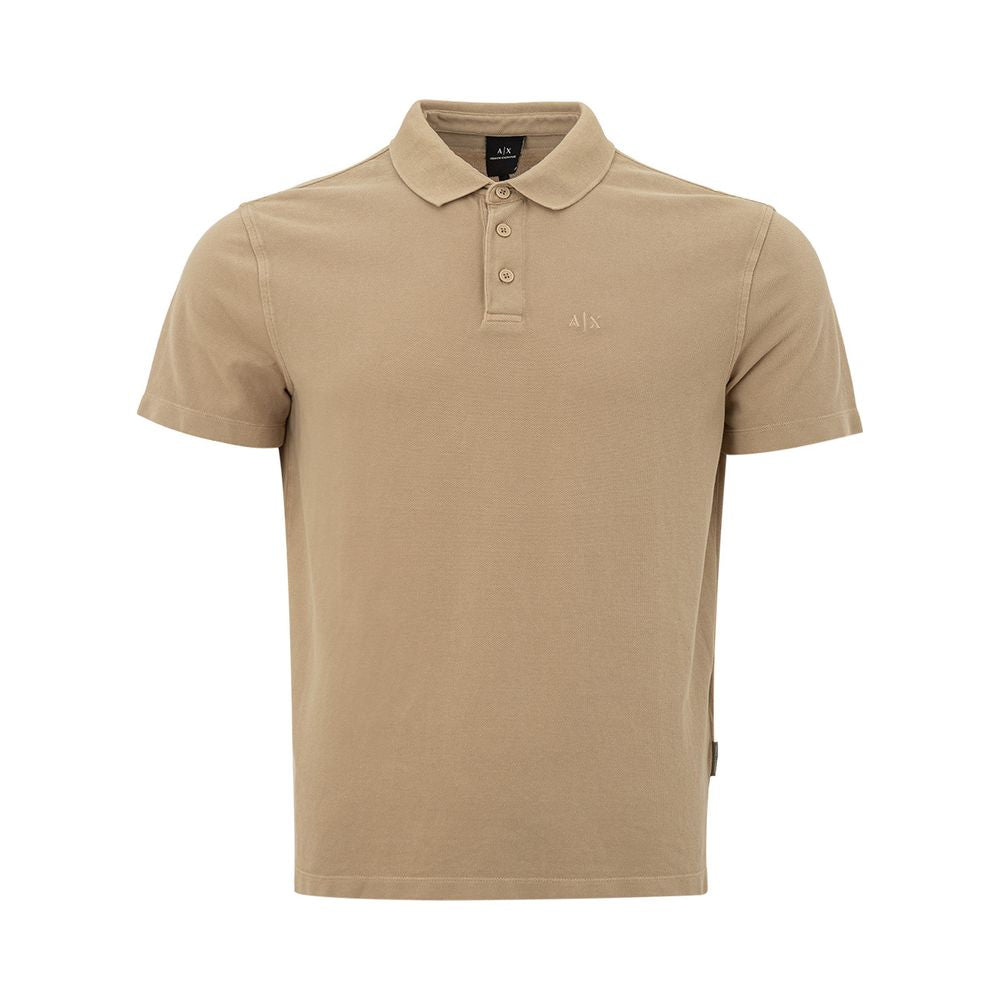 Armani Exchange Elegant Beige Cotton Polo for Men