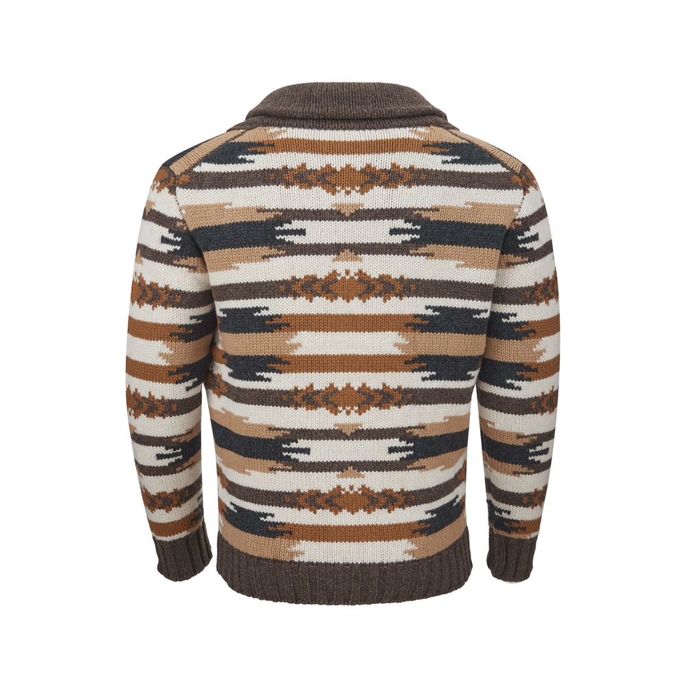 Gran Sasso Multicolor Wool Cardigan for the Modern Gentleman