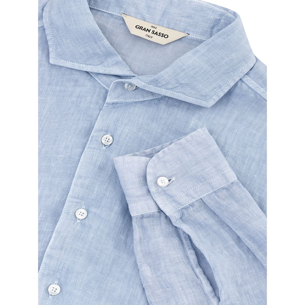 Gran Sasso Elegant Light Blue Linen Men's Shirt