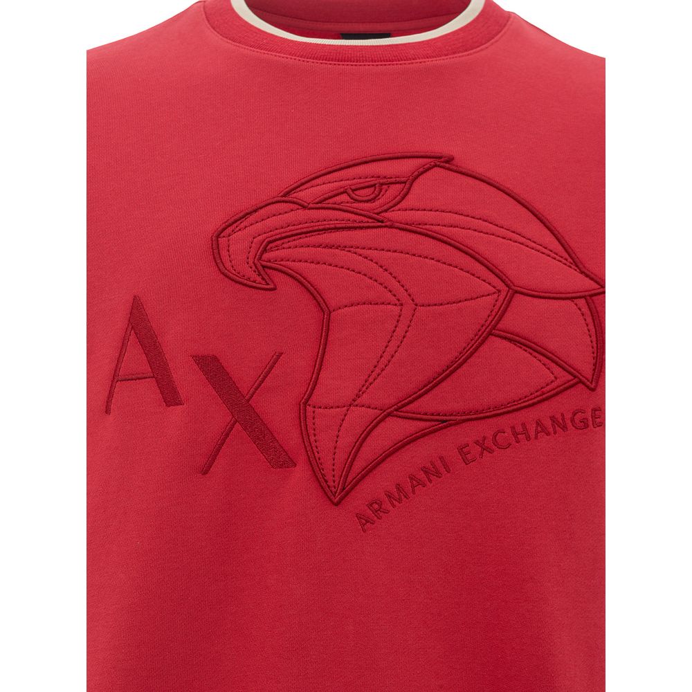 Armani Exchange Elegant Scarlet Cotton Sweater for Men