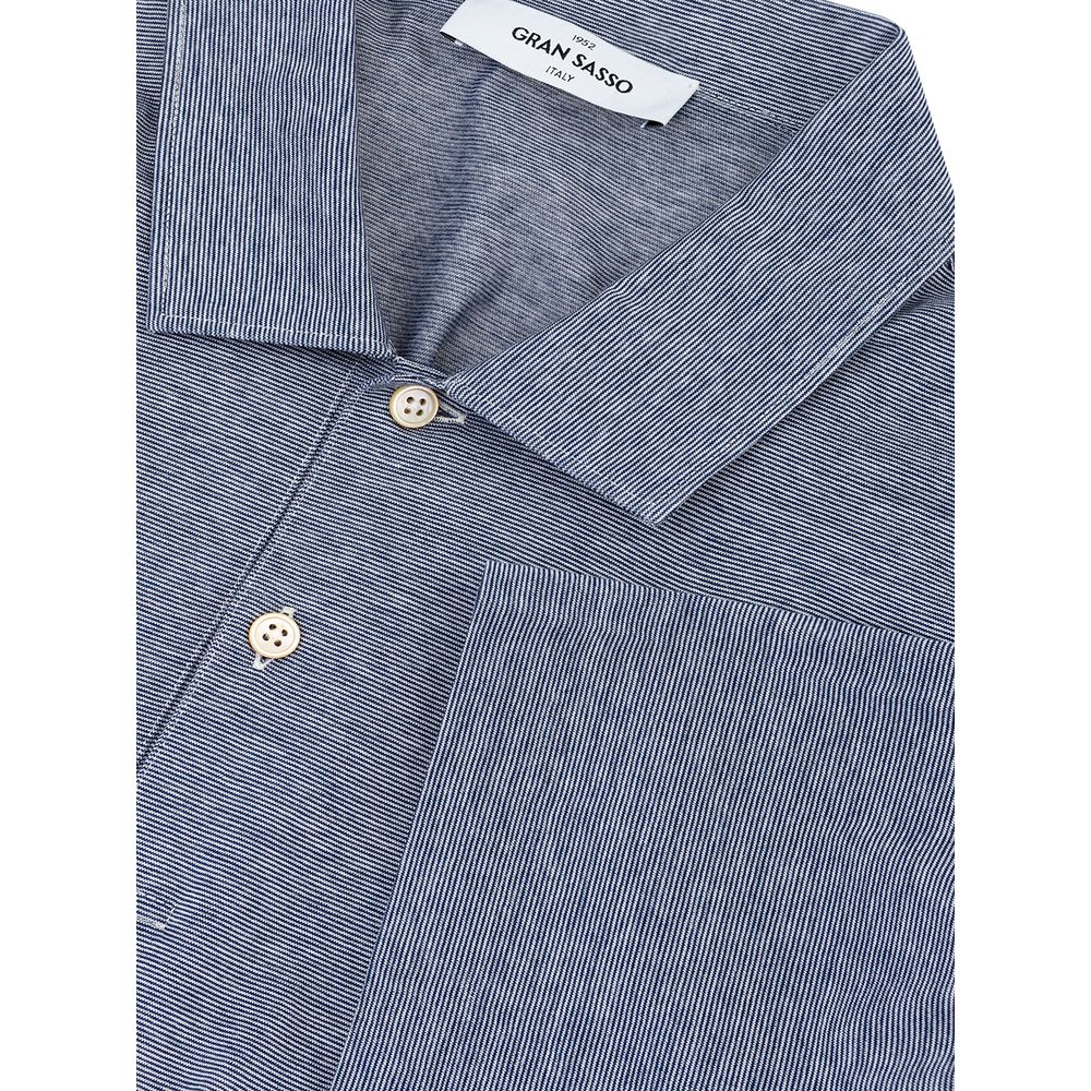 Gran Sasso Elegant Blue Cotton Polo for Refined Style