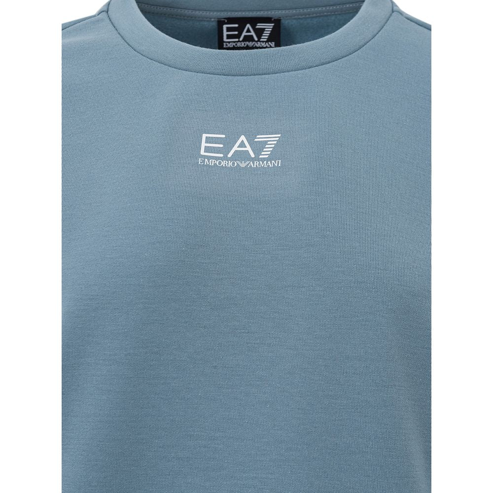 EA7 Emporio Armani Elegant Blue Sweater for Sophisticated Style