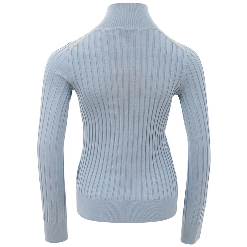 Burberry Elegant Light Blue Silk Sweater