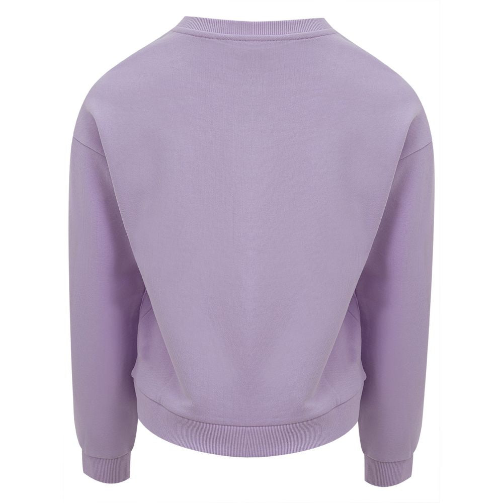 Armani Exchange Elegant Purple Cotton Knit Sweater