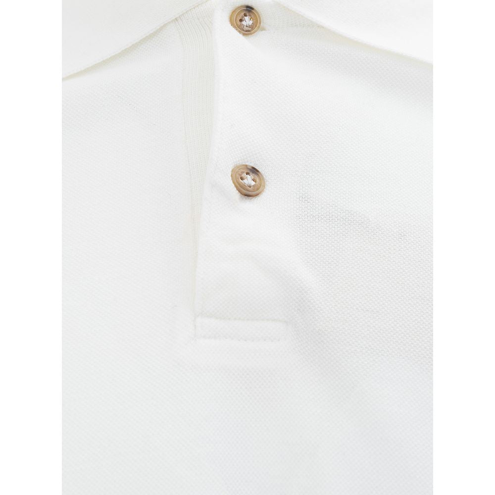 Luca Faloni Elegant White Cotton Polo Shirt