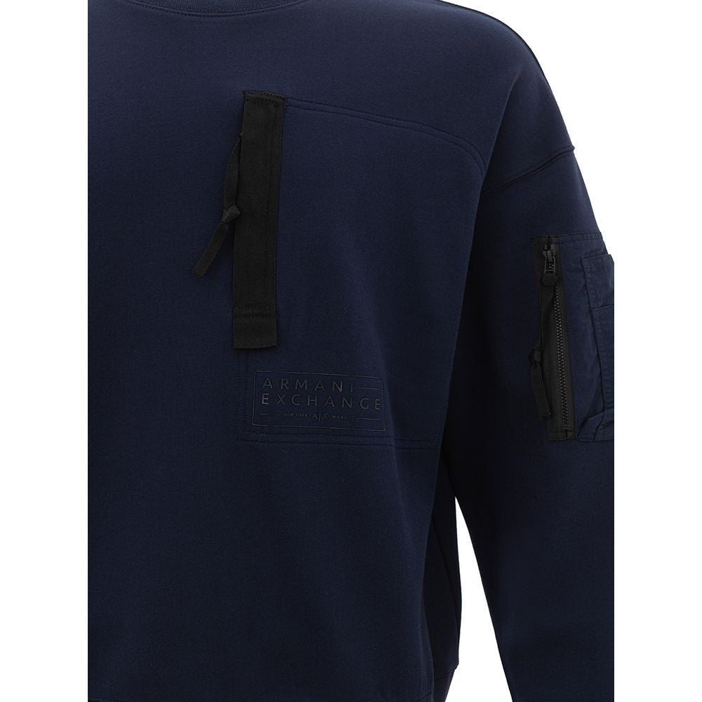 Armani Exchange Chic Blue Cotton Sweater for Men