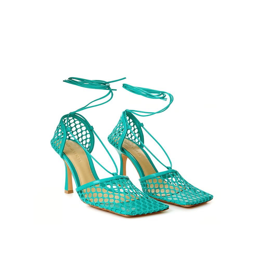 Bottega Veneta Enchanting Green Cotton Leather Sandals