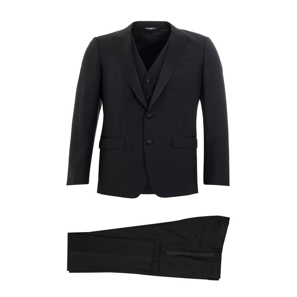 Dolce & Gabbana Elegant Black Wool Suit for Men