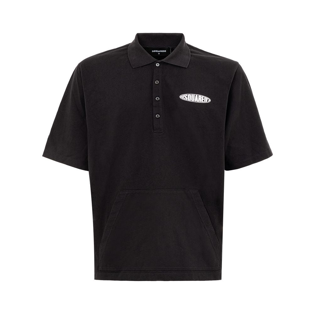 Dsquared² Black Cotton Polo Shirt