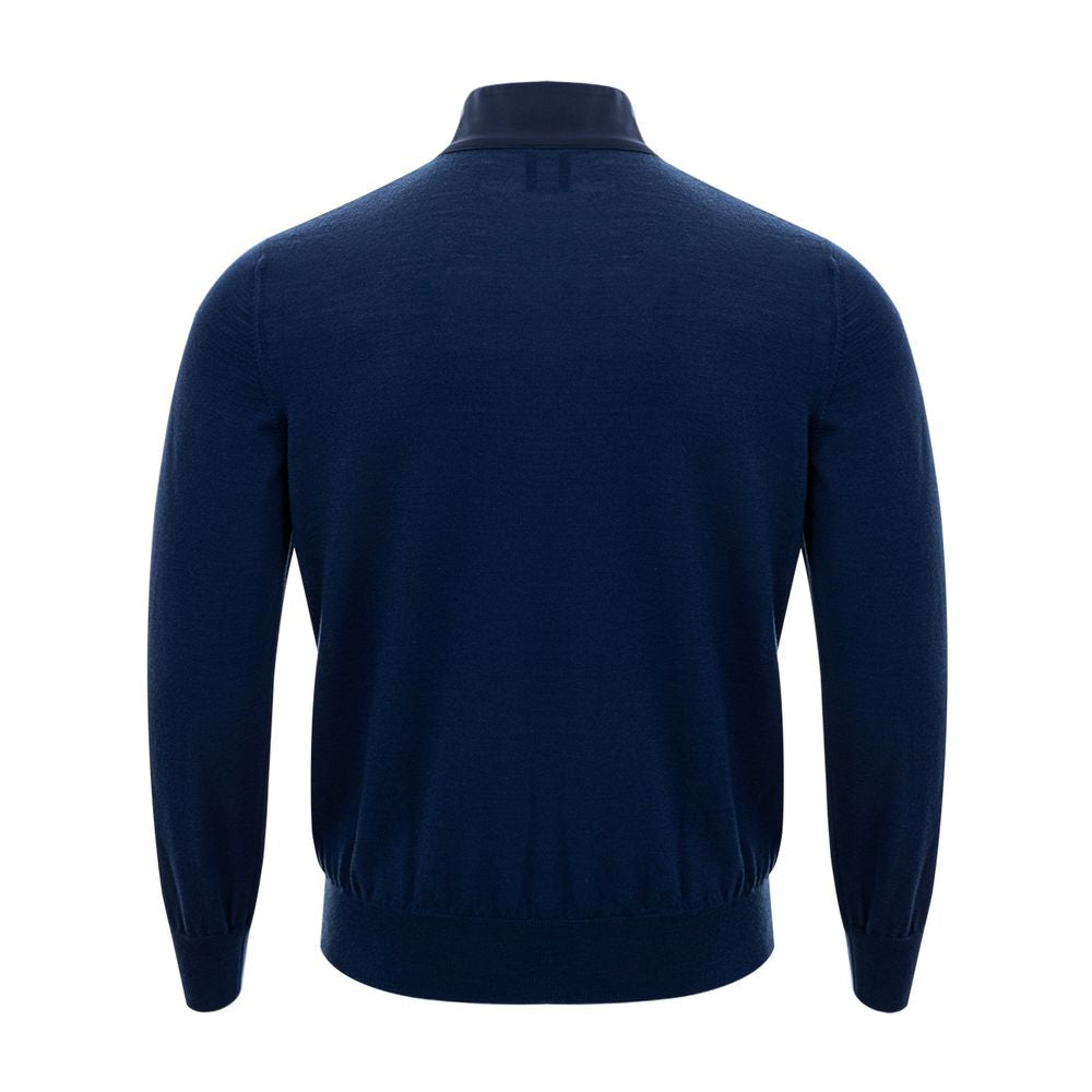 Gran Sasso Elegant Wool Cardigan for Men in Classic Blue