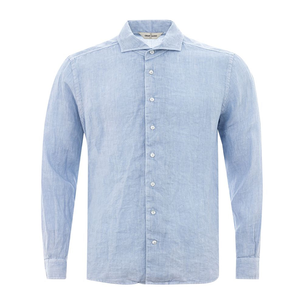 Gran Sasso Elegant Light Blue Linen Men's Shirt