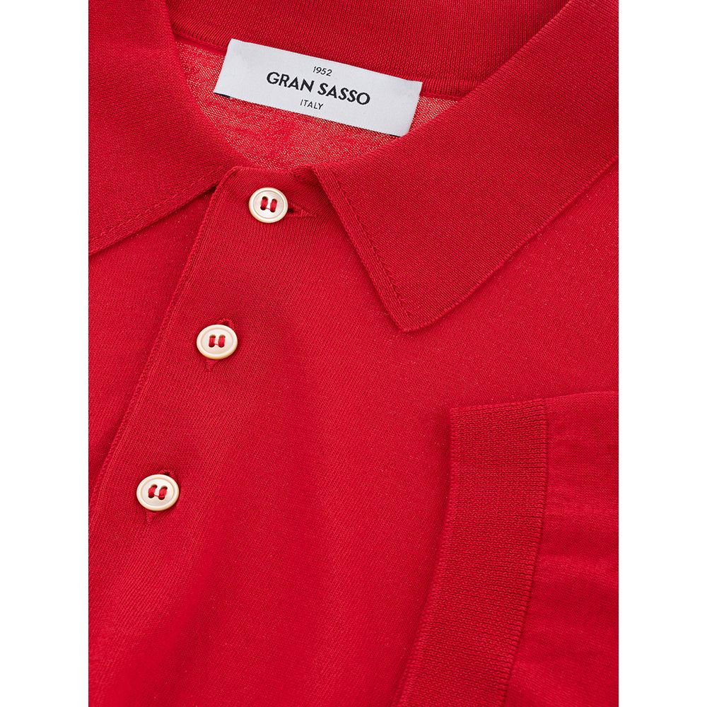 Gran Sasso Elegant Red Italian Cotton Polo Shirt