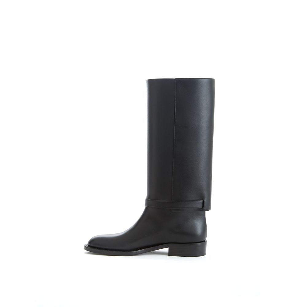 Burberry Elegant Black Leather Boots