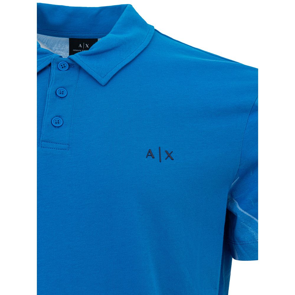 Armani Exchange Sleek Blue Cotton Polo for Men