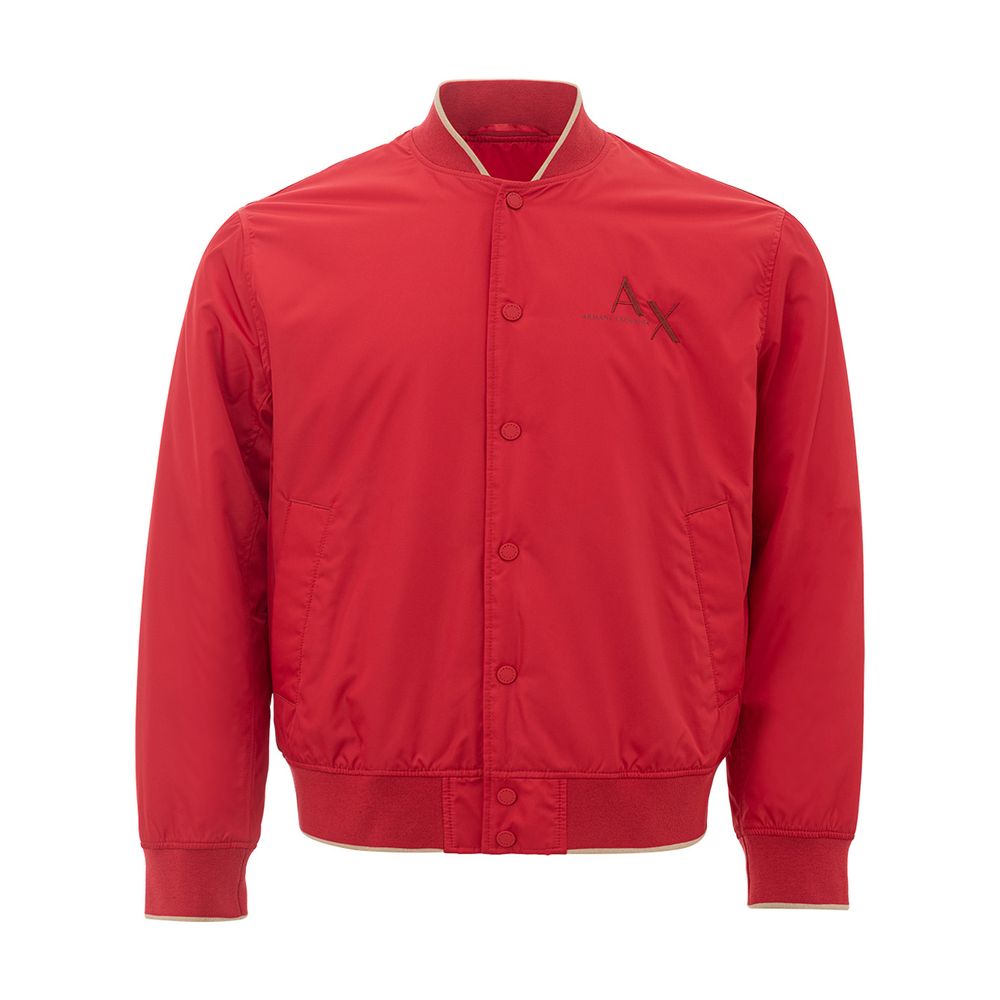 Armani Exchange Sleek Red Polyester Jacket