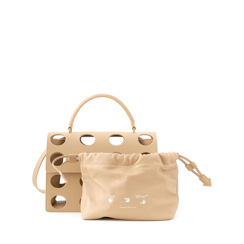 Off-White Beige Leather Handbag - Elegance Meets Function