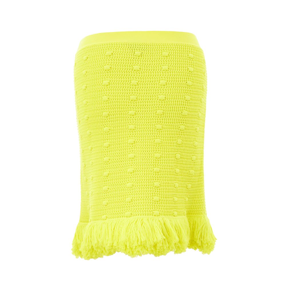 Bottega Veneta Elegant Cotton Midi Skirt in Sunshine Yellow